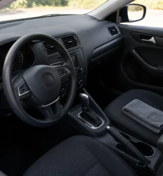 Salpicadero de coche limpio con acabado mate uniforme